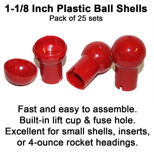 1-1/8 Inch Diameter Plastic Ball Shells - 25 sets